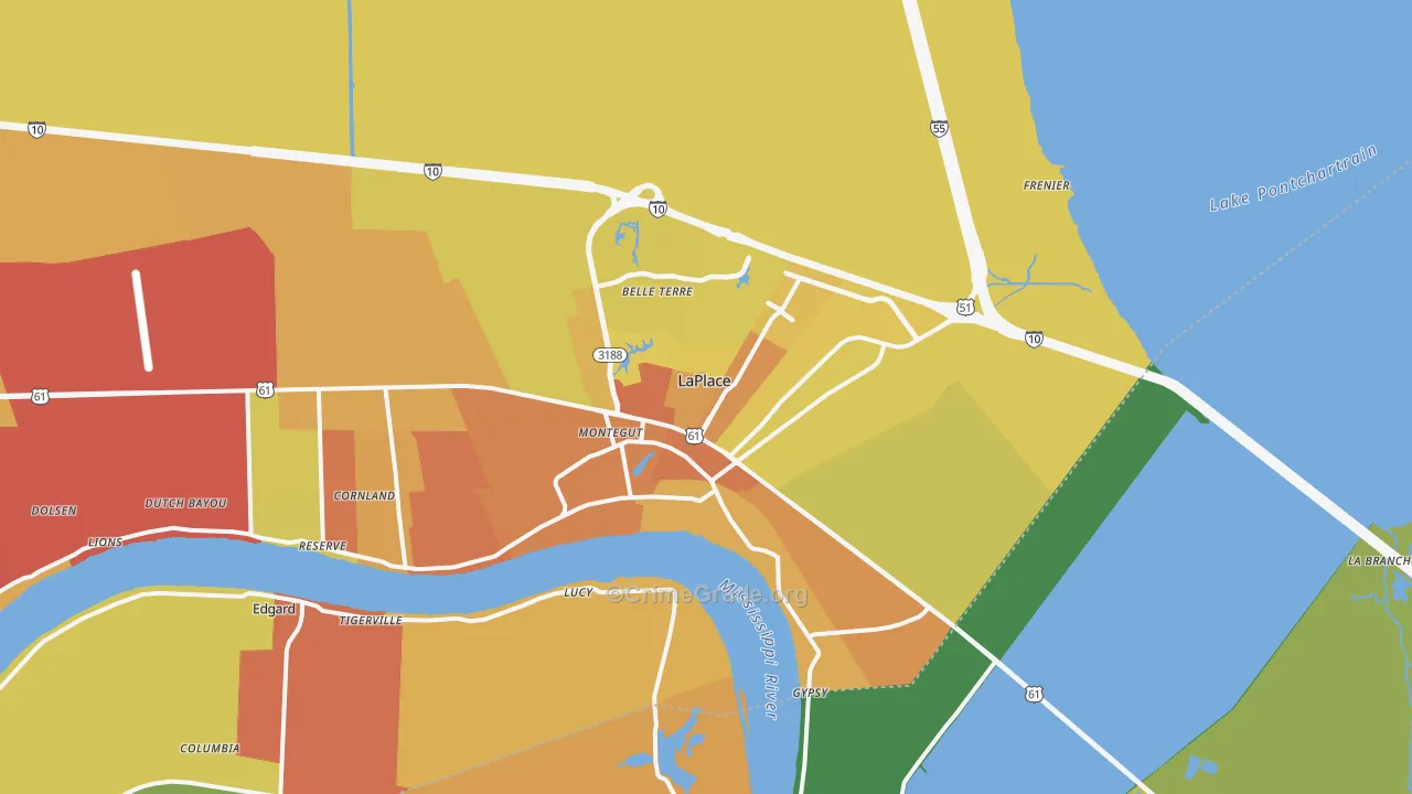 Laplace, LA Map of Vandalism Rates