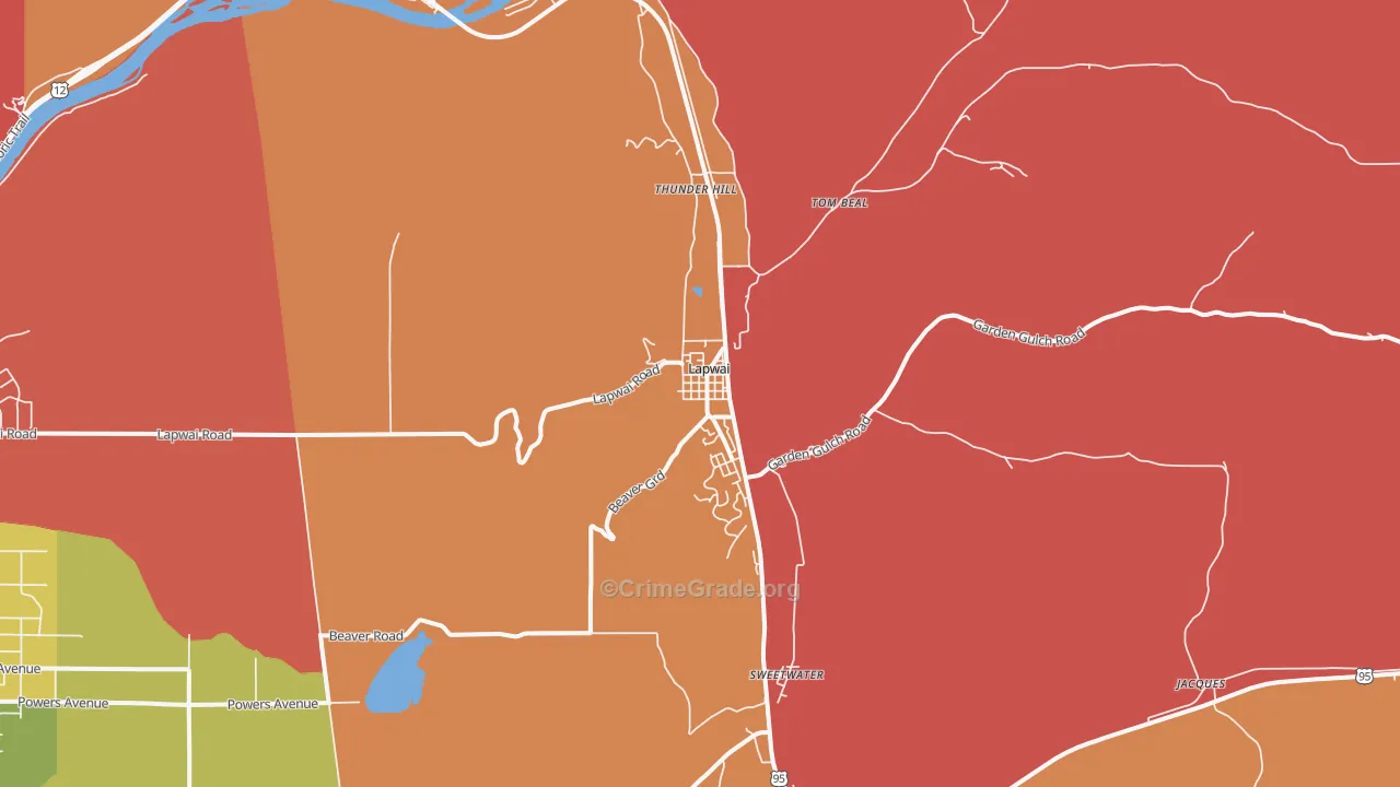 Lapwai, ID Map of Vandalism Rates