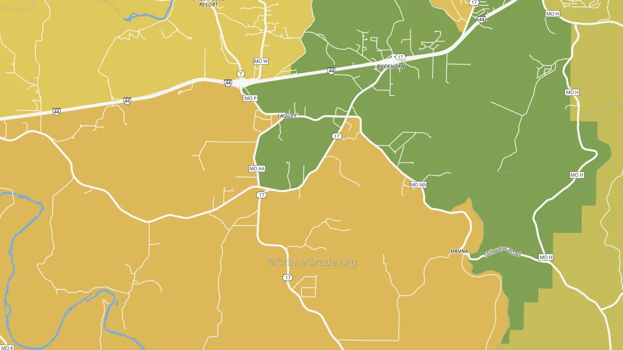 Laquey, MO Map of Vandalism Rates