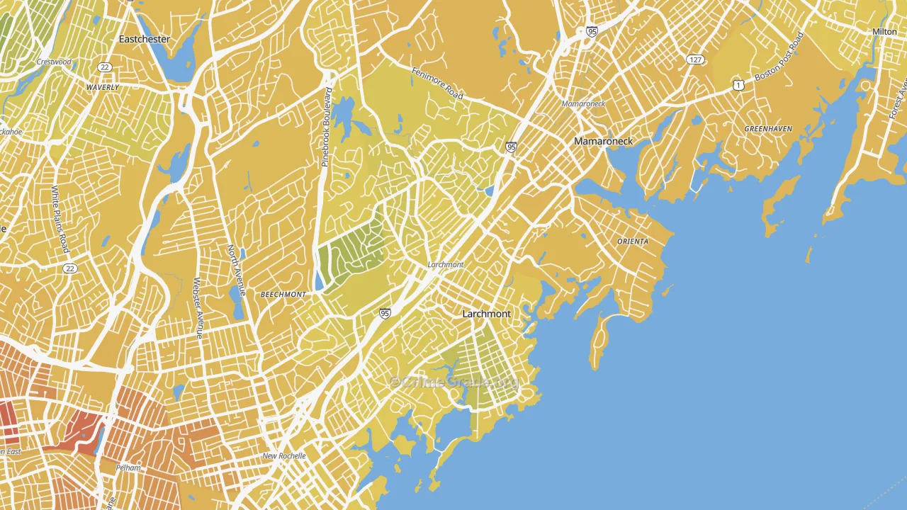 Larchmont, NY Map of Vandalism Rates