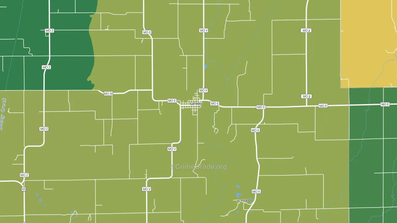 Laredo, MO Map of Vandalism Rates