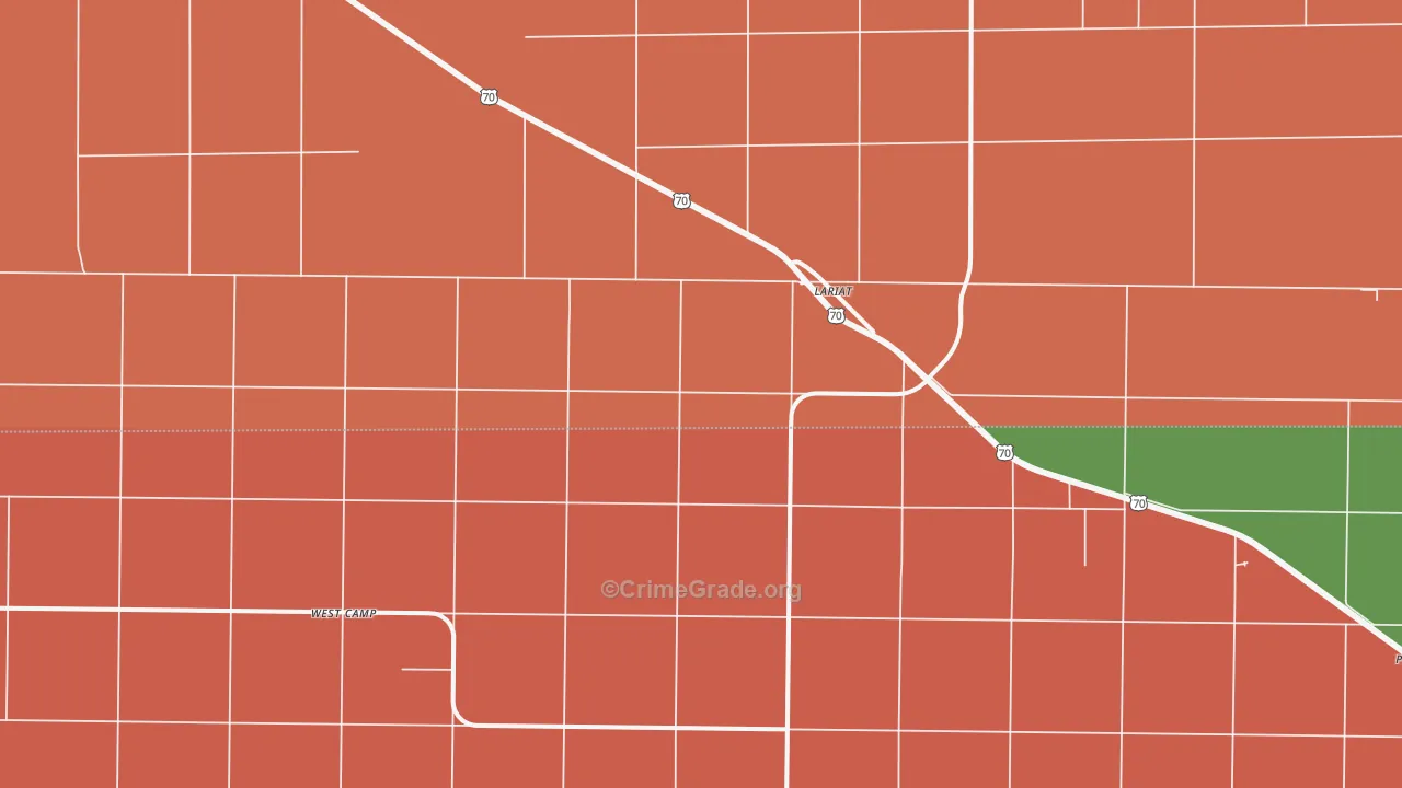 Lariat, TX Map of Vandalism Rates