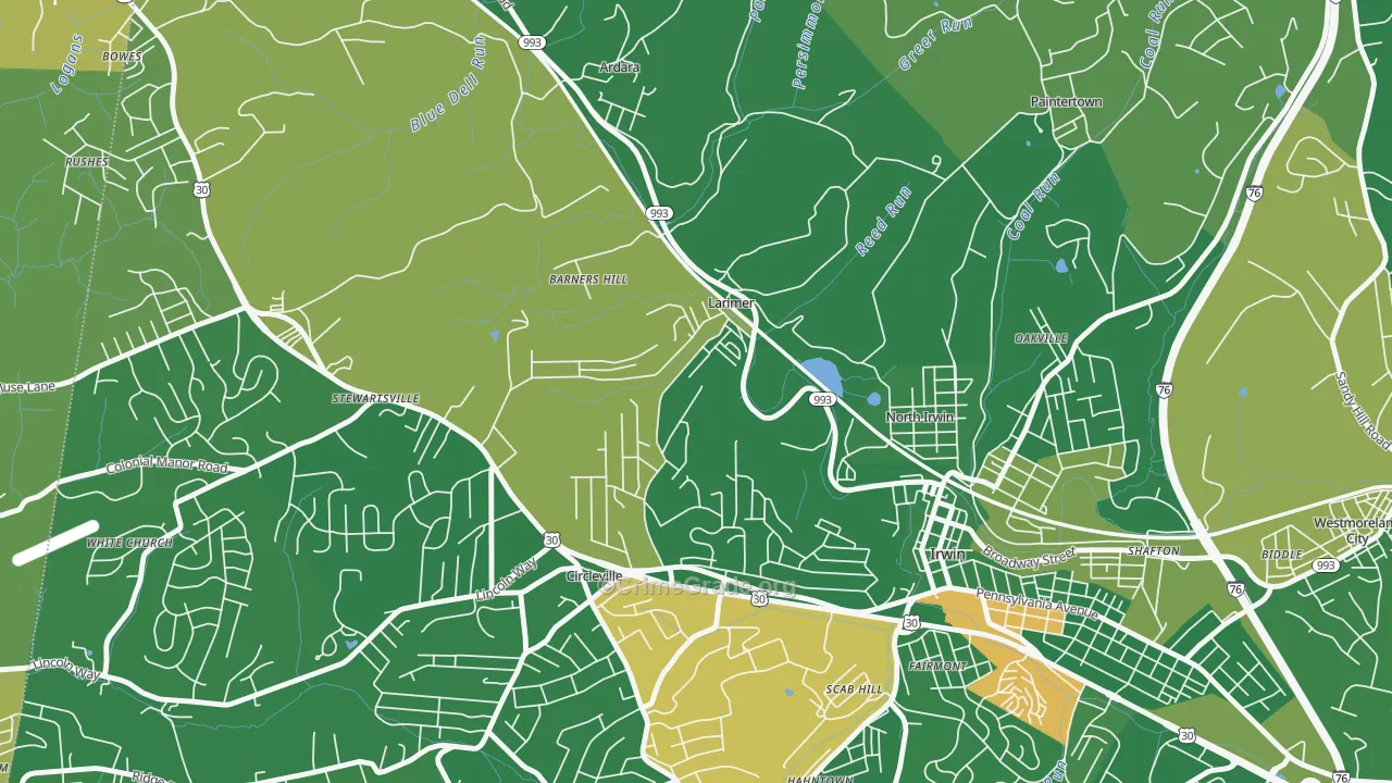 Larimer, PA Map of Vandalism Rates