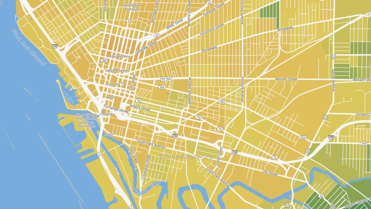 Larkinville, Buffalo, NY Map of Vandalism Rates