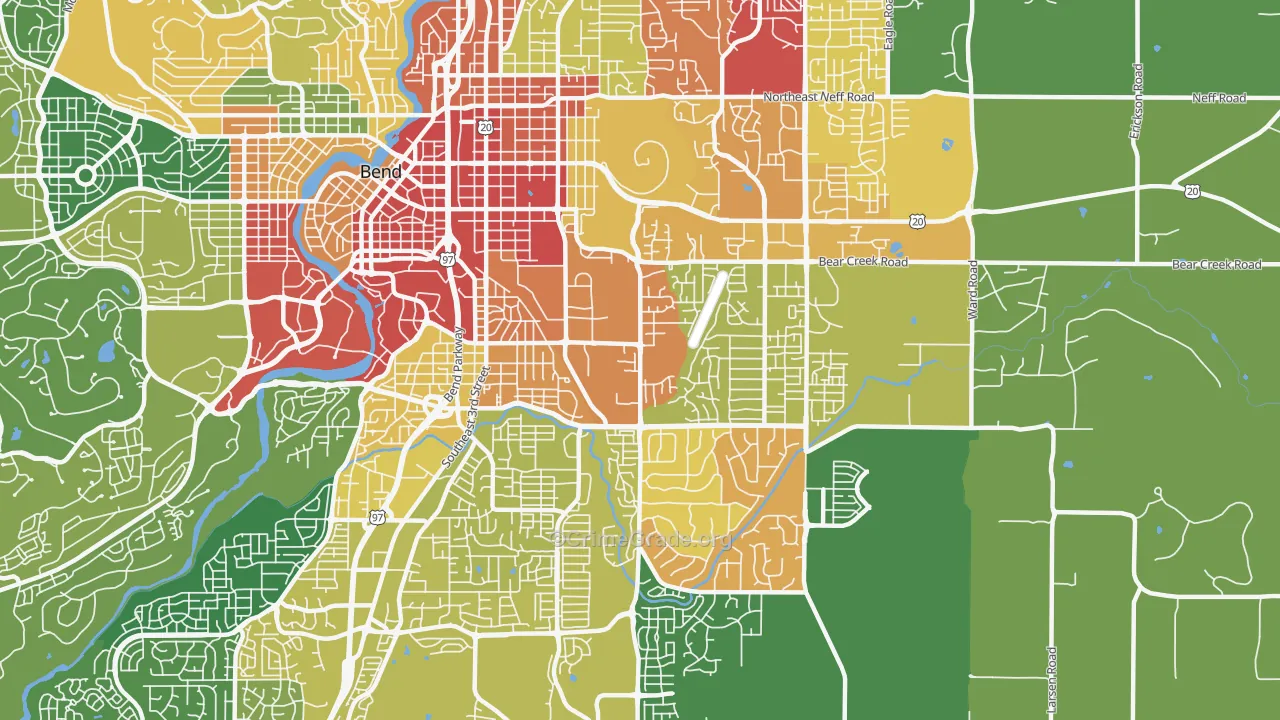 Larkspur, Bend, OR Map of Vandalism Rates