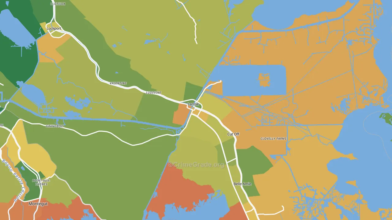 Larose, LA Map of Vandalism Rates