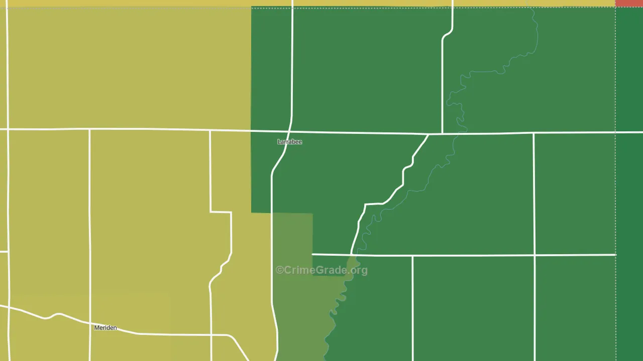 Larrabee, IA Map of Vandalism Rates