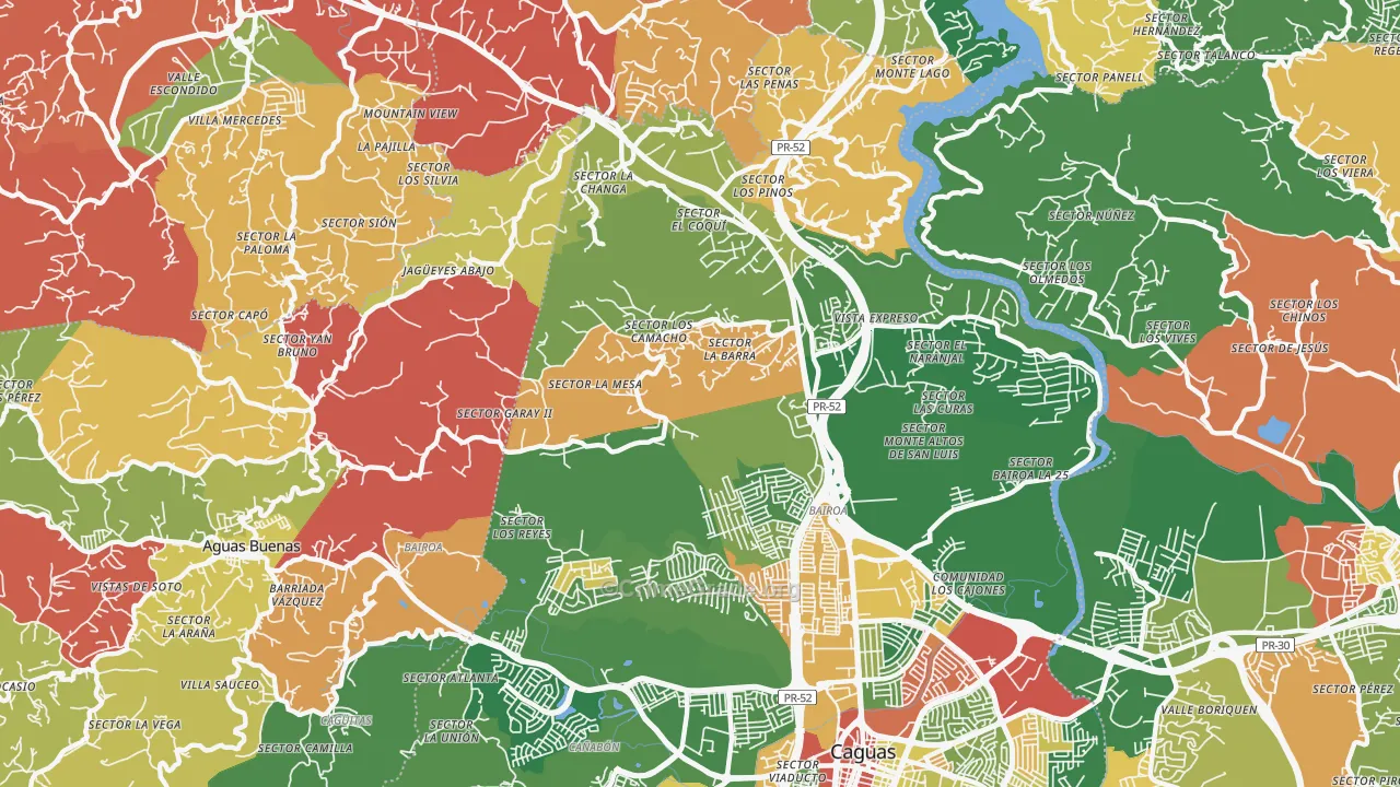 Las Carolinas, PR Map of Vandalism Rates