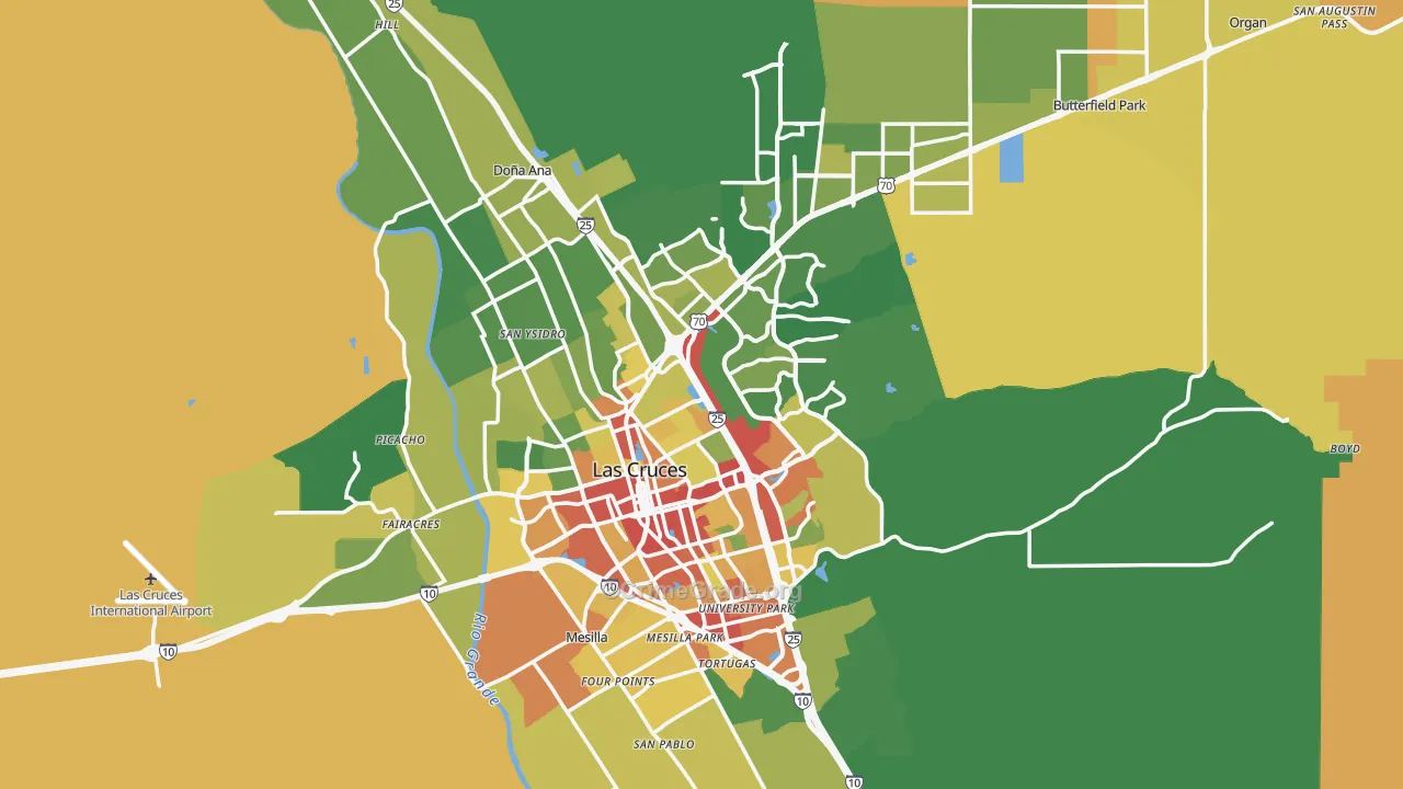 Las Cruces, NM Map of Vandalism Rates