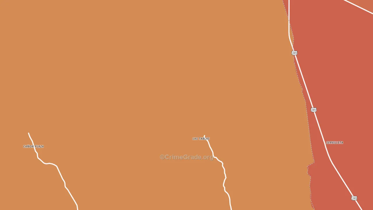 Las Tablas, NM Map of Vandalism Rates