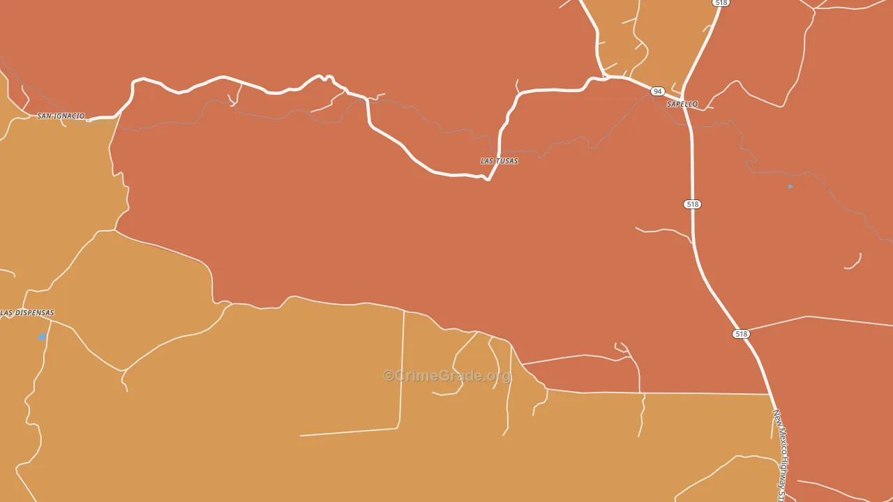Las Tusas, NM Map of Vandalism Rates