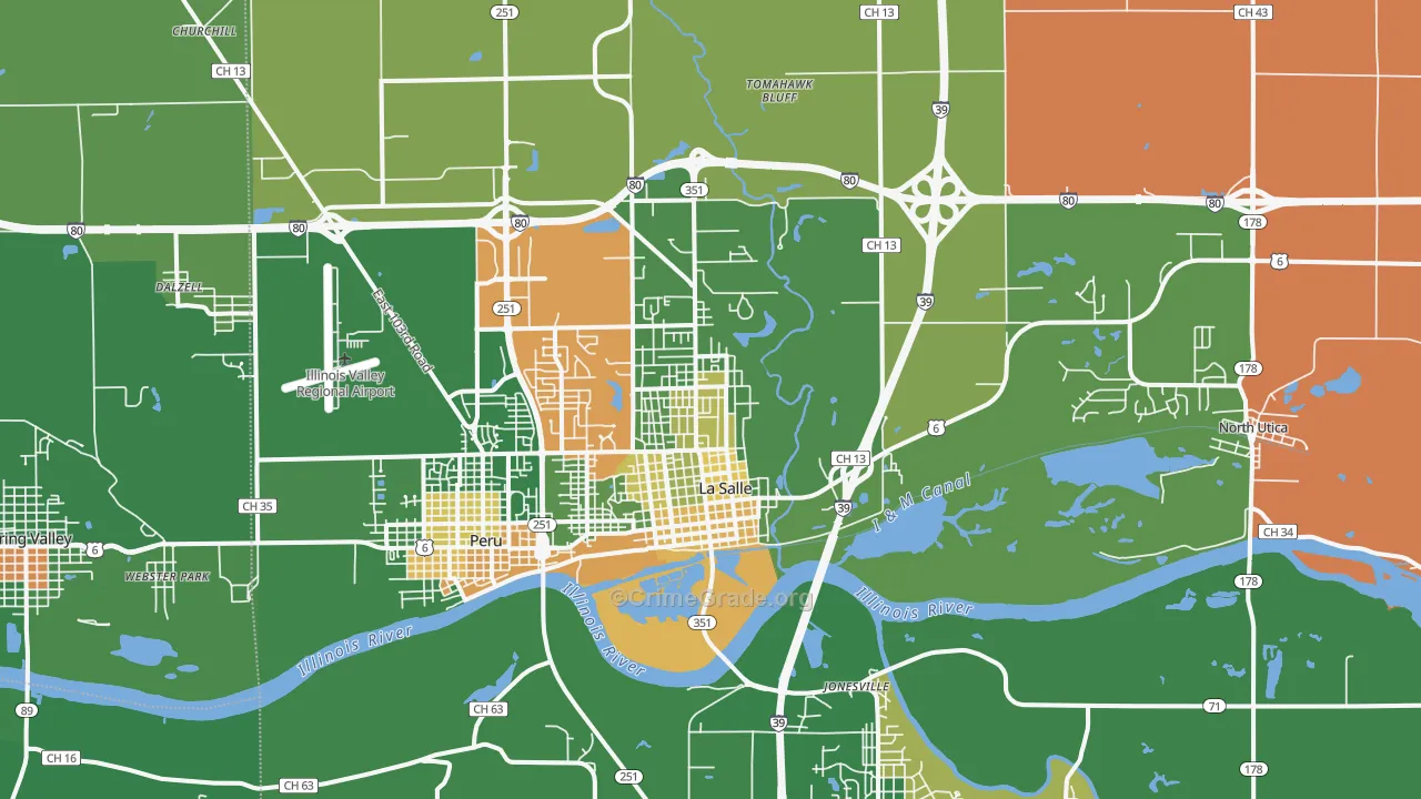 Lasalle, IL Map of Vandalism Rates