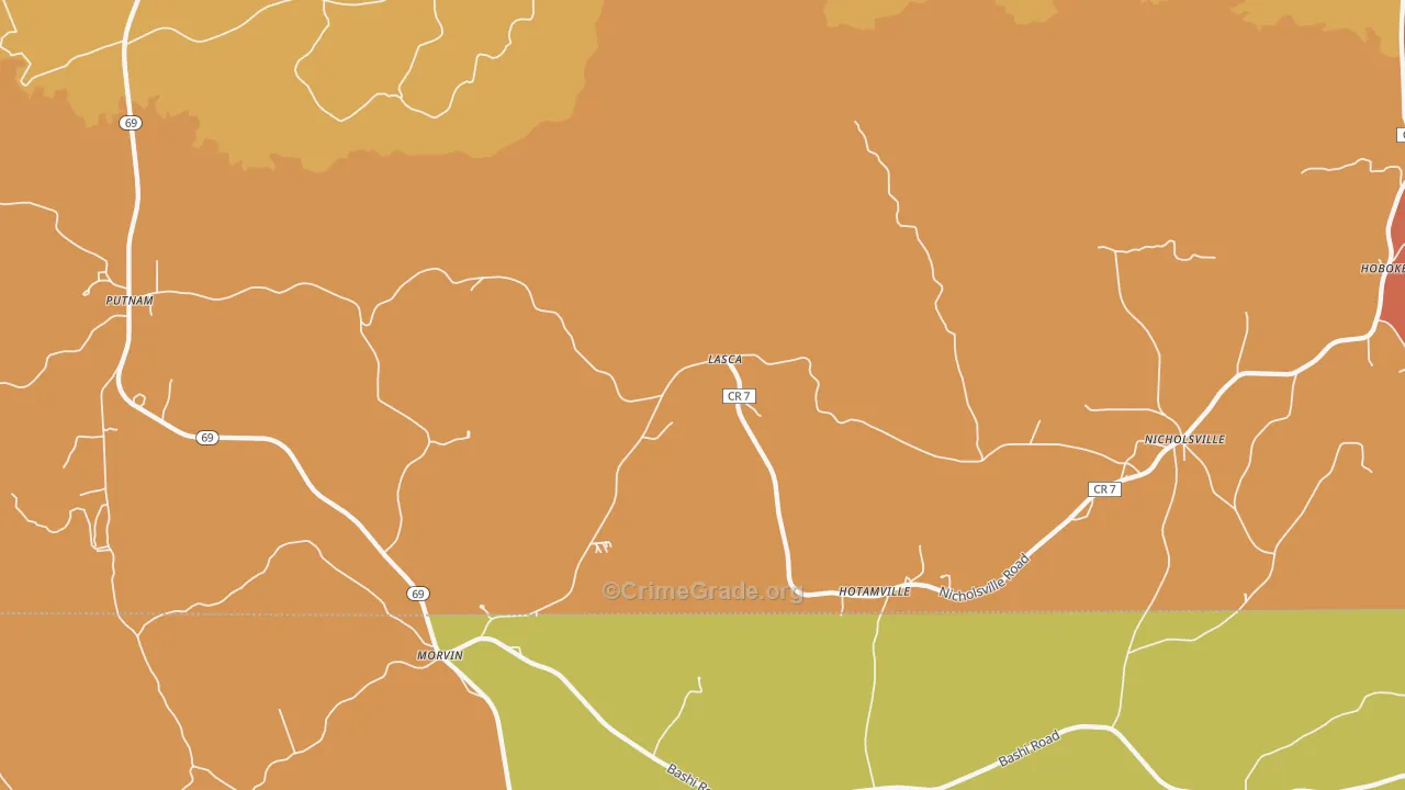 Lasca, AL Map of Vandalism Rates