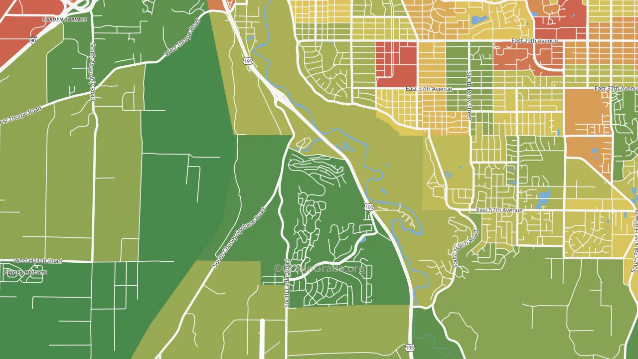 Latah Valley, Spokane, WA Map of Vandalism Rates