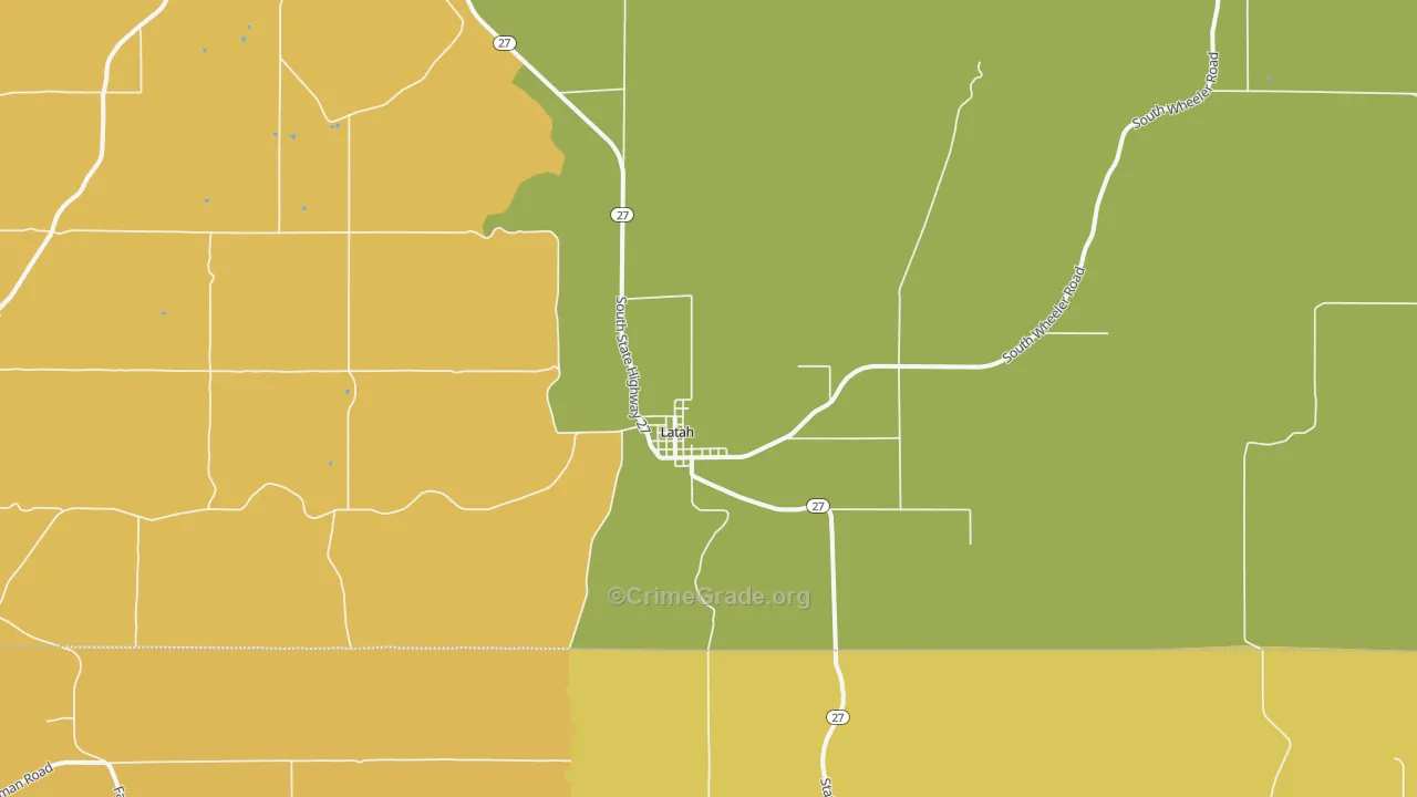 Latah, WA Map of Vandalism Rates