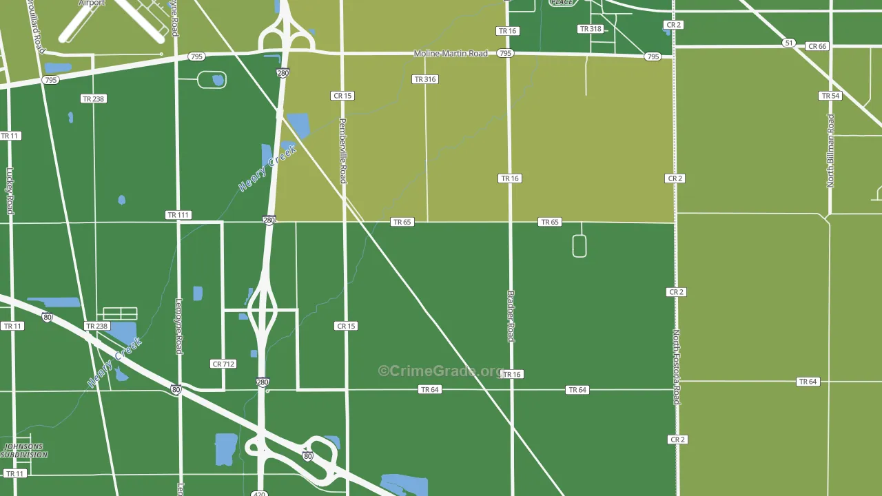 Latcha, OH Map of Vandalism Rates
