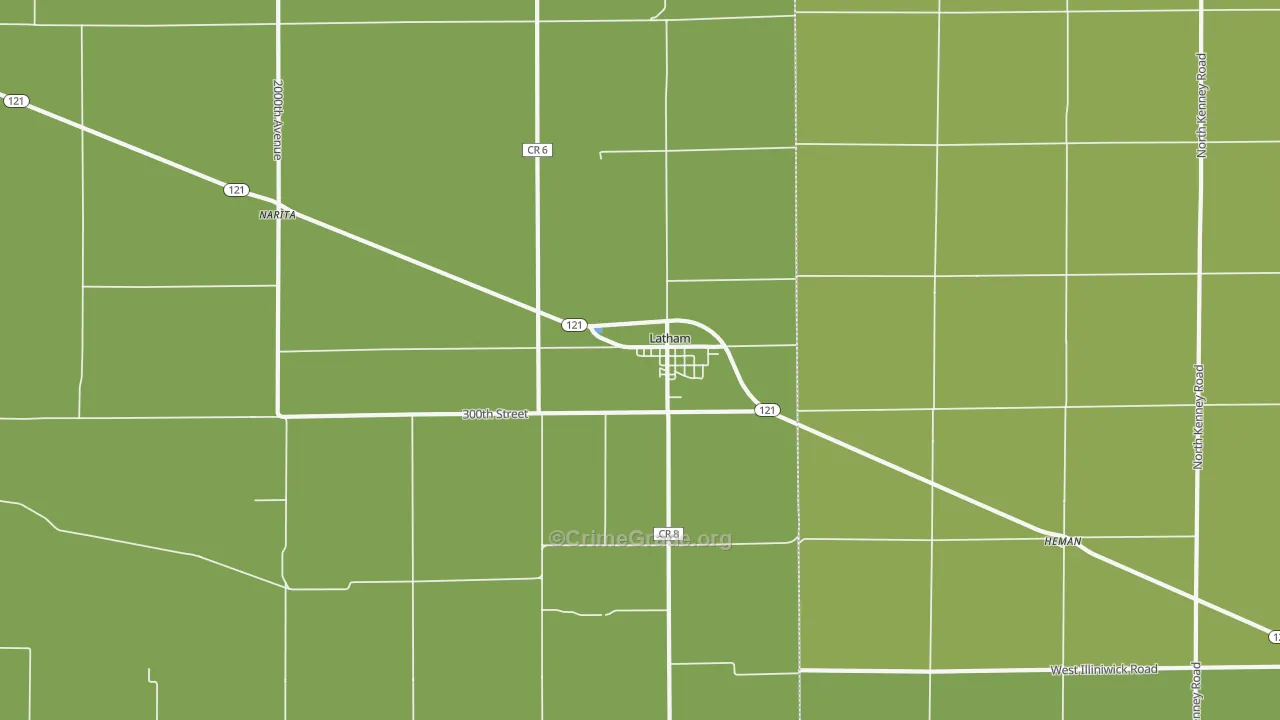 Latham, IL Map of Vandalism Rates