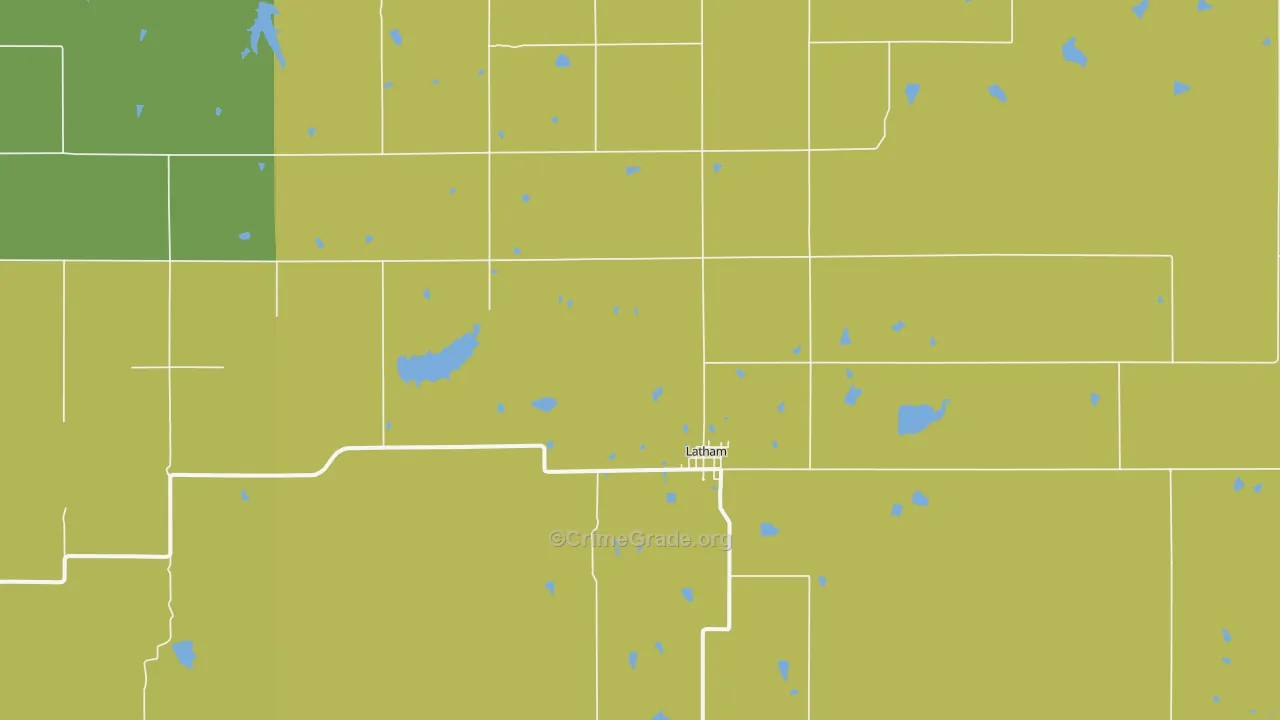Latham, KS Map of Vandalism Rates