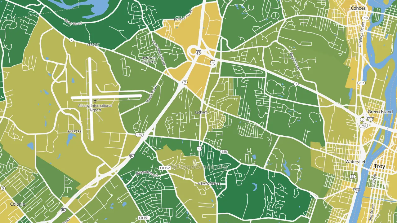 Latham, NY Map of Vandalism Rates