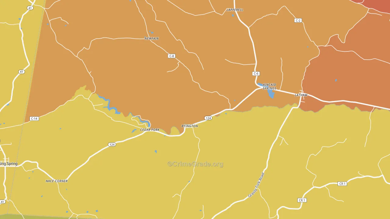 Latham, OH Map of Vandalism Rates
