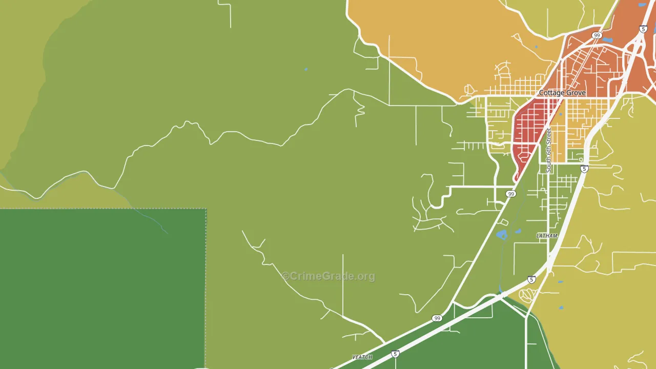 Latham, OR Map of Vandalism Rates