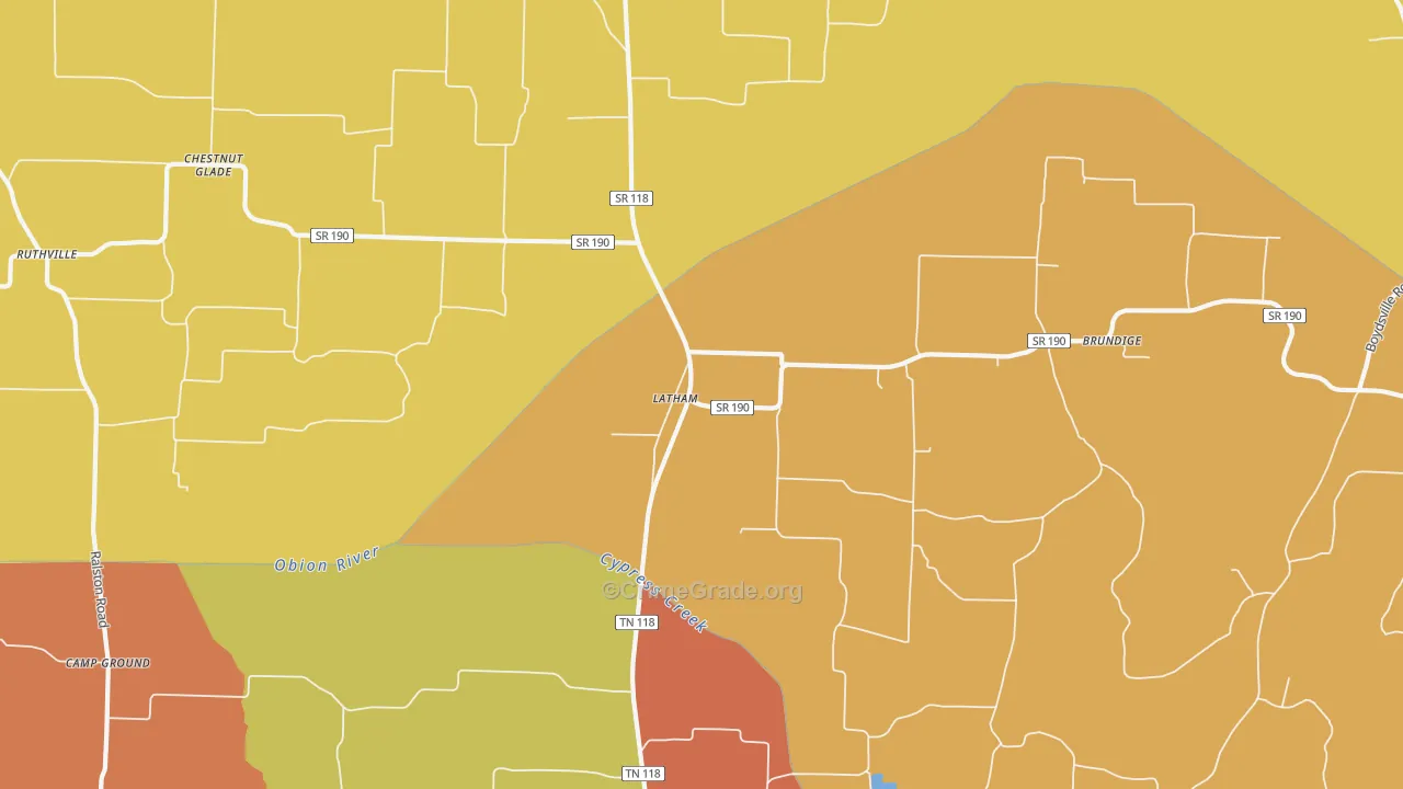 Latham, TN Map of Vandalism Rates