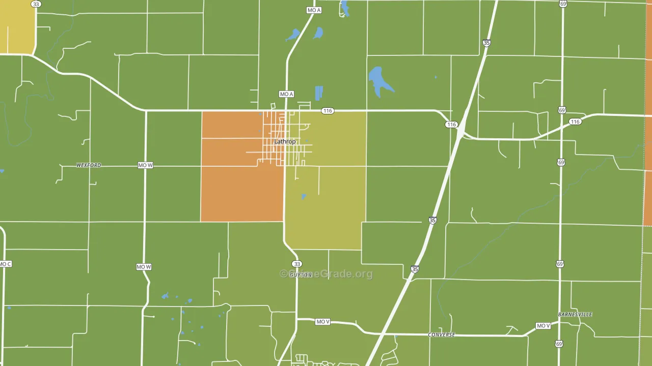 Lathrop, MO Map of Vandalism Rates