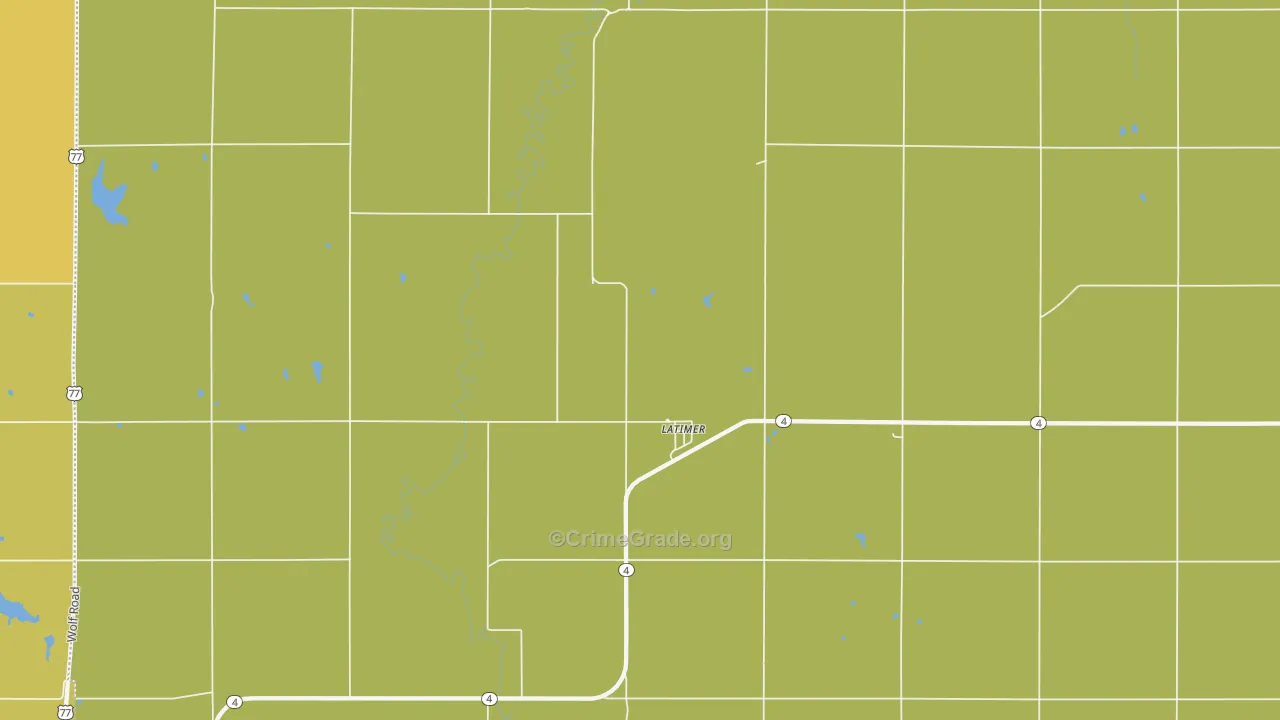 Latimer, KS Map of Vandalism Rates