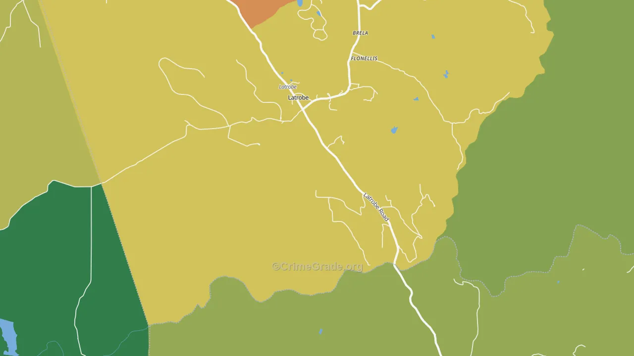 Latrobe, CA Map of Vandalism Rates