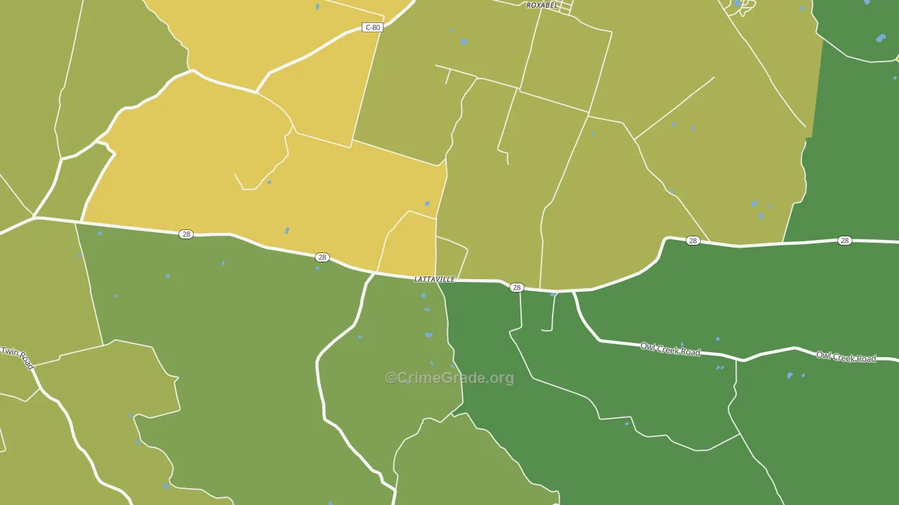Lattasville, OH Map of Vandalism Rates