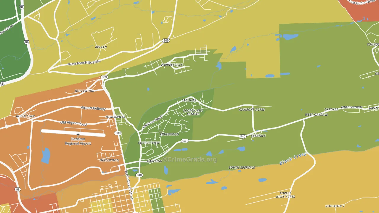 Lattimer, PA Map of Vandalism Rates