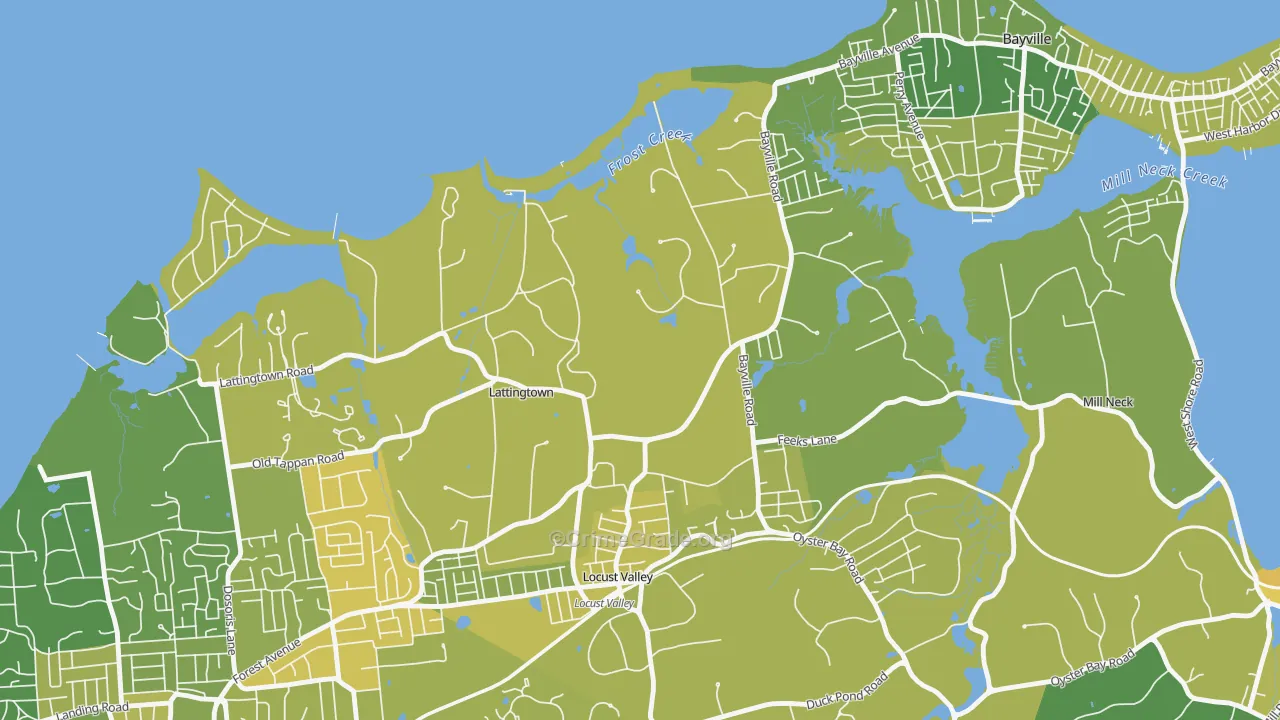 Lattingtown, NY Map of Vandalism Rates