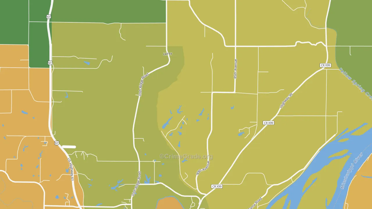 Latty, IA Map of Vandalism Rates