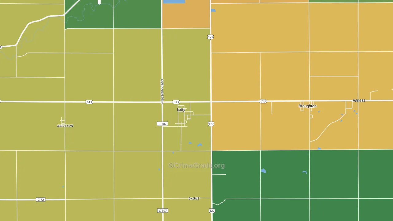 Latty, OH Map of Vandalism Rates