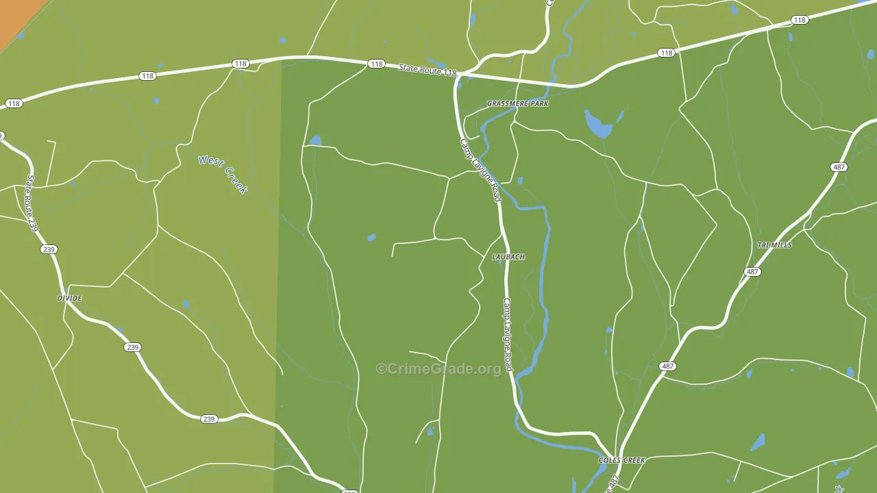 Laubachs, PA Map of Vandalism Rates