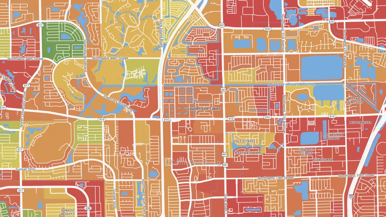Lauderdale Lakes West Gate, Lauderdale Lakes, FL Map of Vandalism Rates