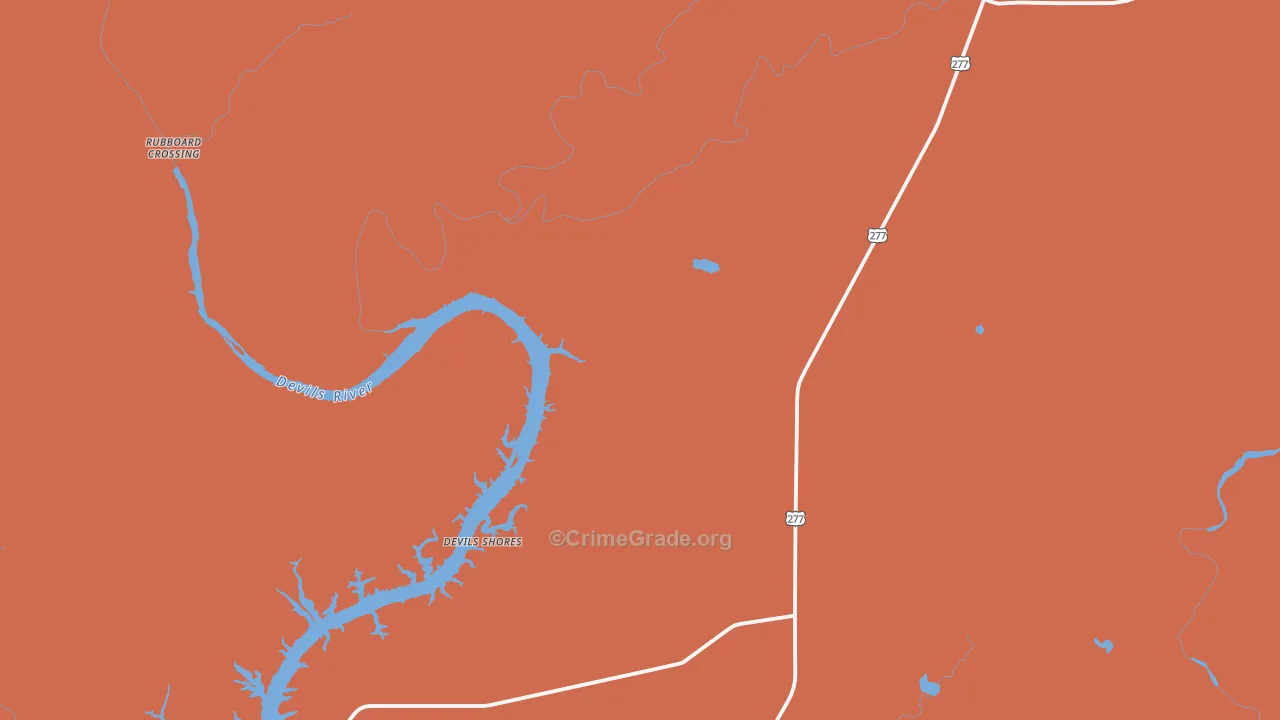 Laughlin Air Force Base, TX Map of Vandalism Rates