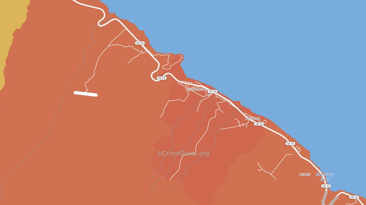 Laupahoehoe, HI Map of Vandalism Rates