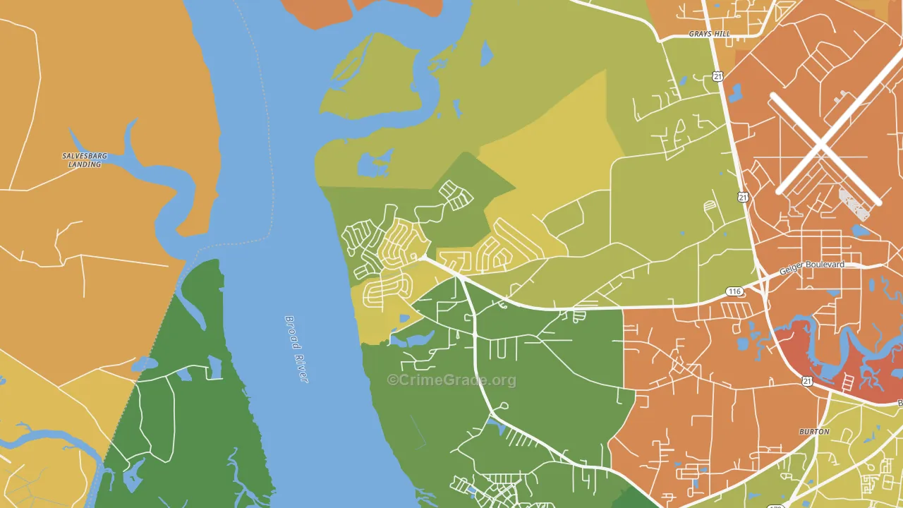 Laurel Bay, SC Map of Vandalism Rates