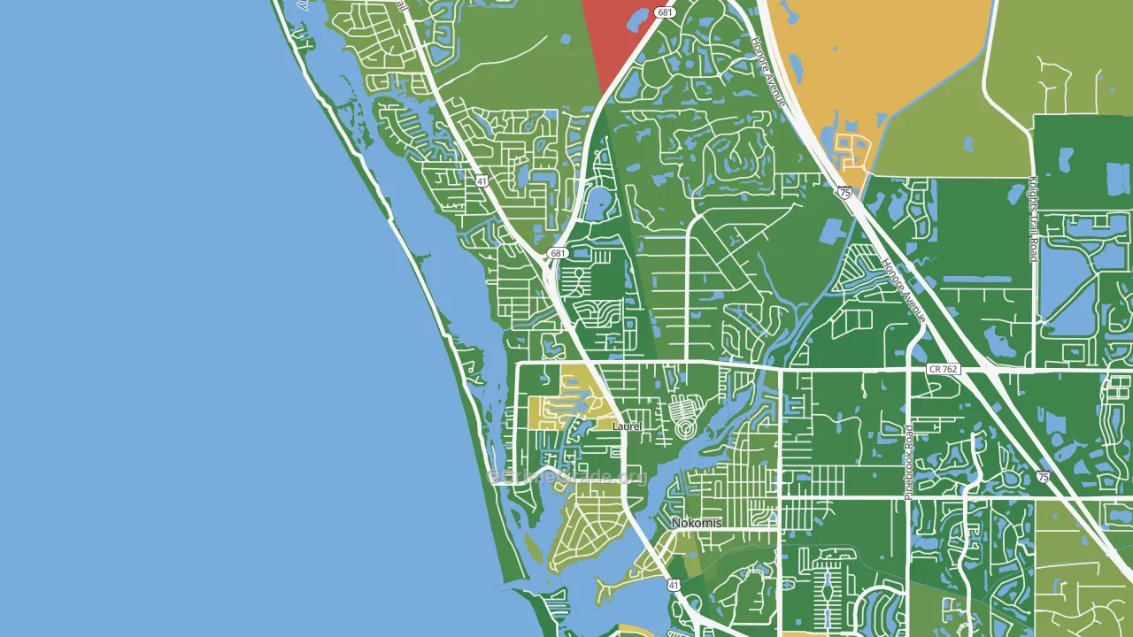 Laurel, FL Map of Vandalism Rates