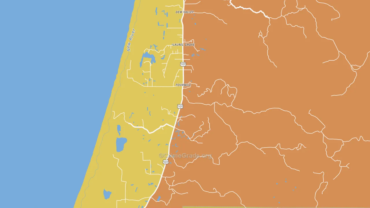 Laurel Grove, OR Map of Vandalism Rates