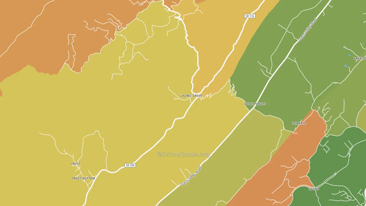Laurel Grove, TN Map of Vandalism Rates