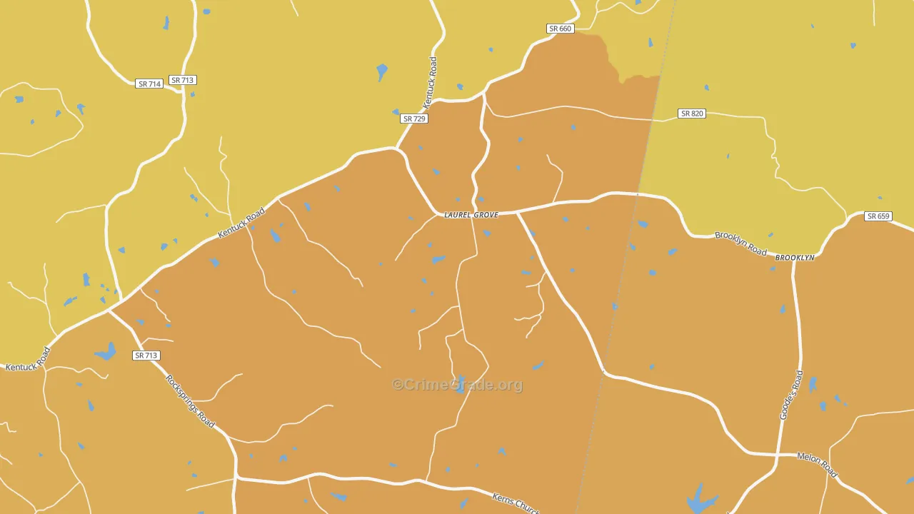Laurel Grove, VA Map of Vandalism Rates