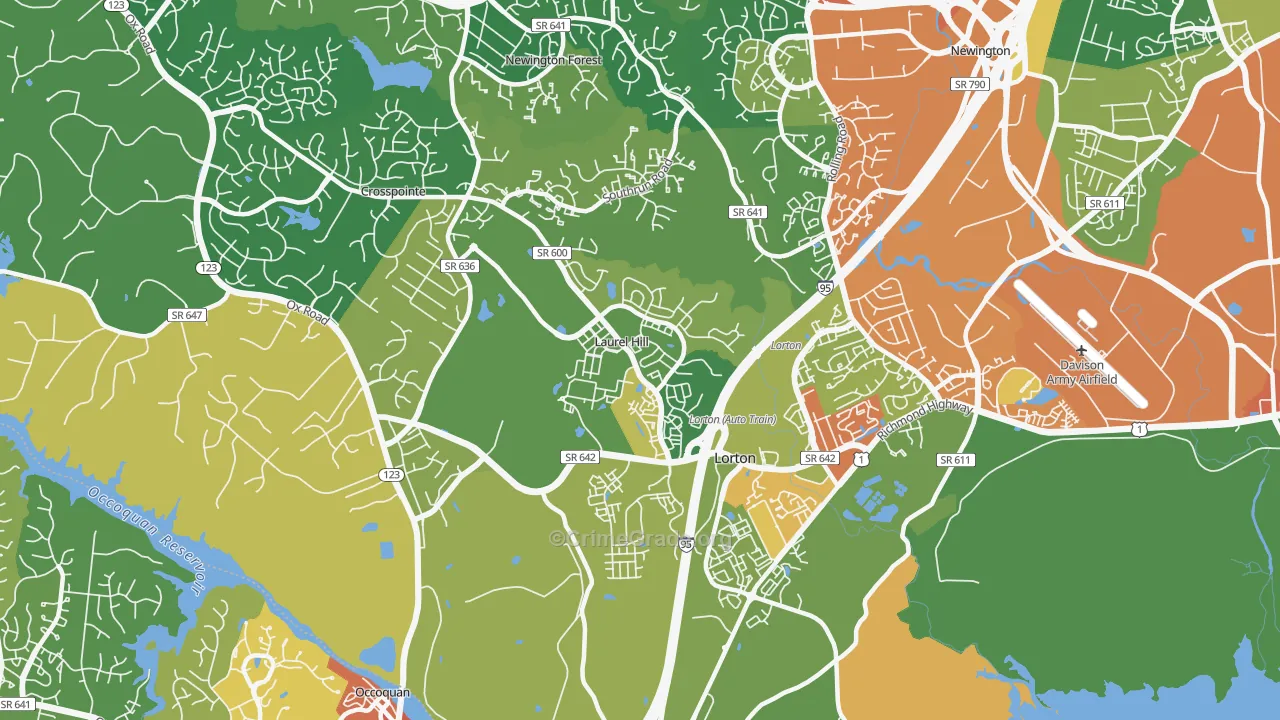 Laurel Hill, VA Map of Vandalism Rates