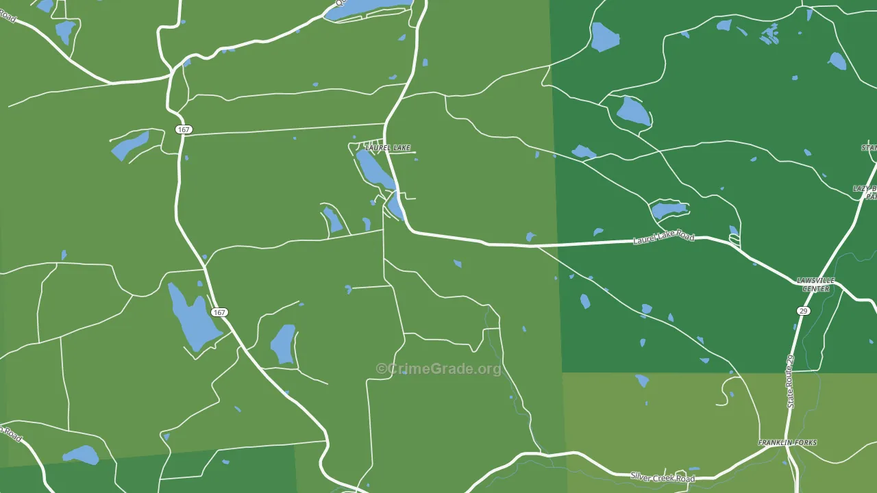 Laurel Lake, PA Map of Vandalism Rates
