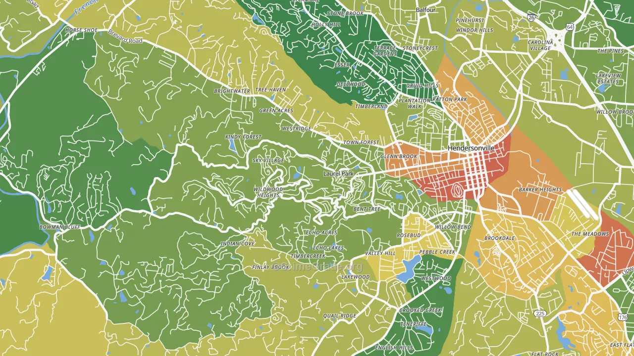 Laurel Park, NC Map of Vandalism Rates