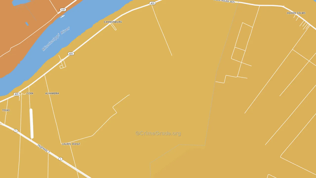 Laurel Ridge, LA Map of Vandalism Rates