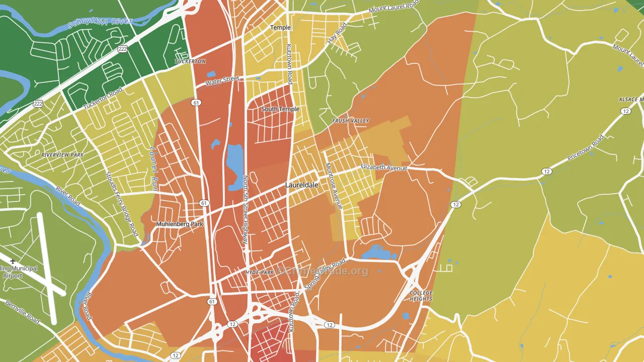 Laureldale, PA Map of Vandalism Rates