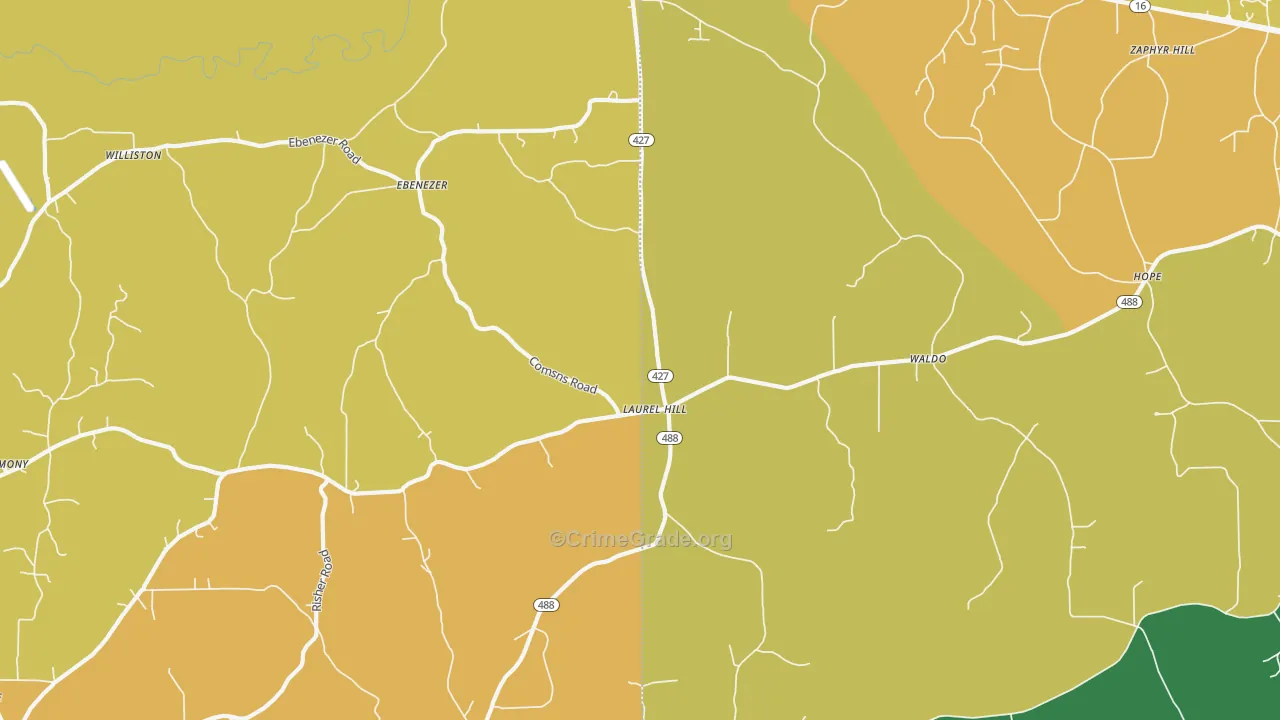 Laurelhill, MS Map of Vandalism Rates