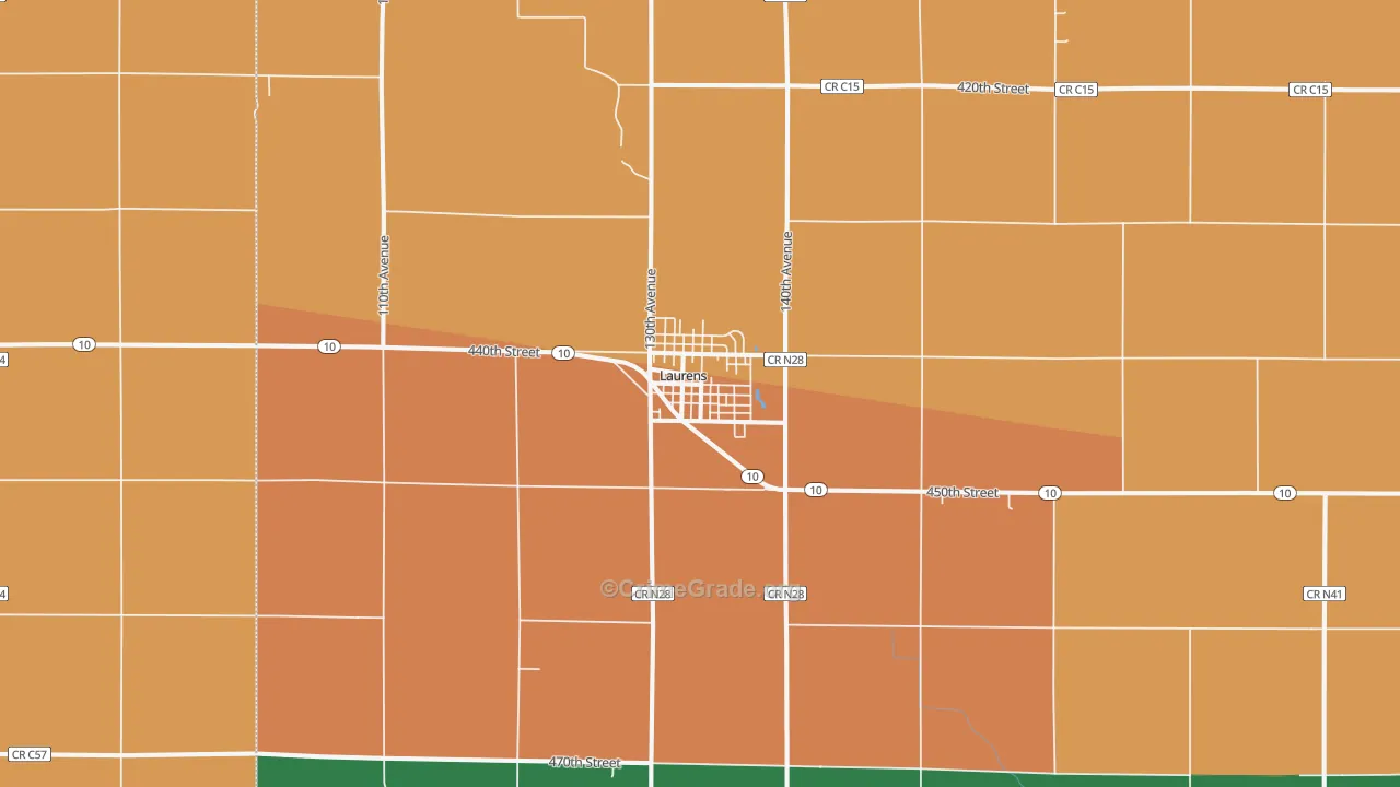 Laurens, IA Map of Vandalism Rates